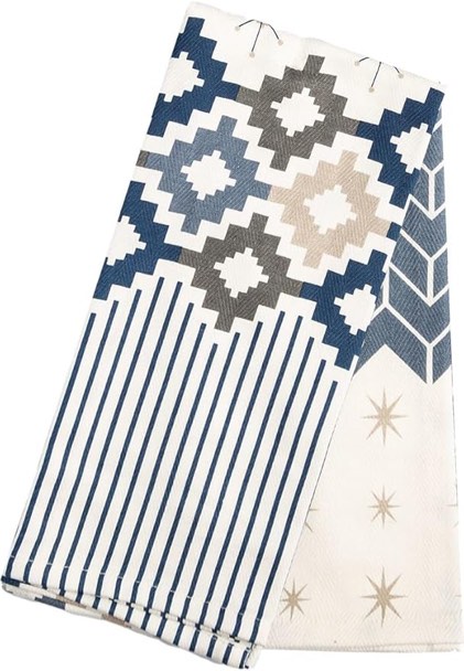 Glaver's Everyday Kitchen Towels, Dish Towels, Tea Towels, and BAR Towels, Hand Towels 2PK GEO Herringbone 2