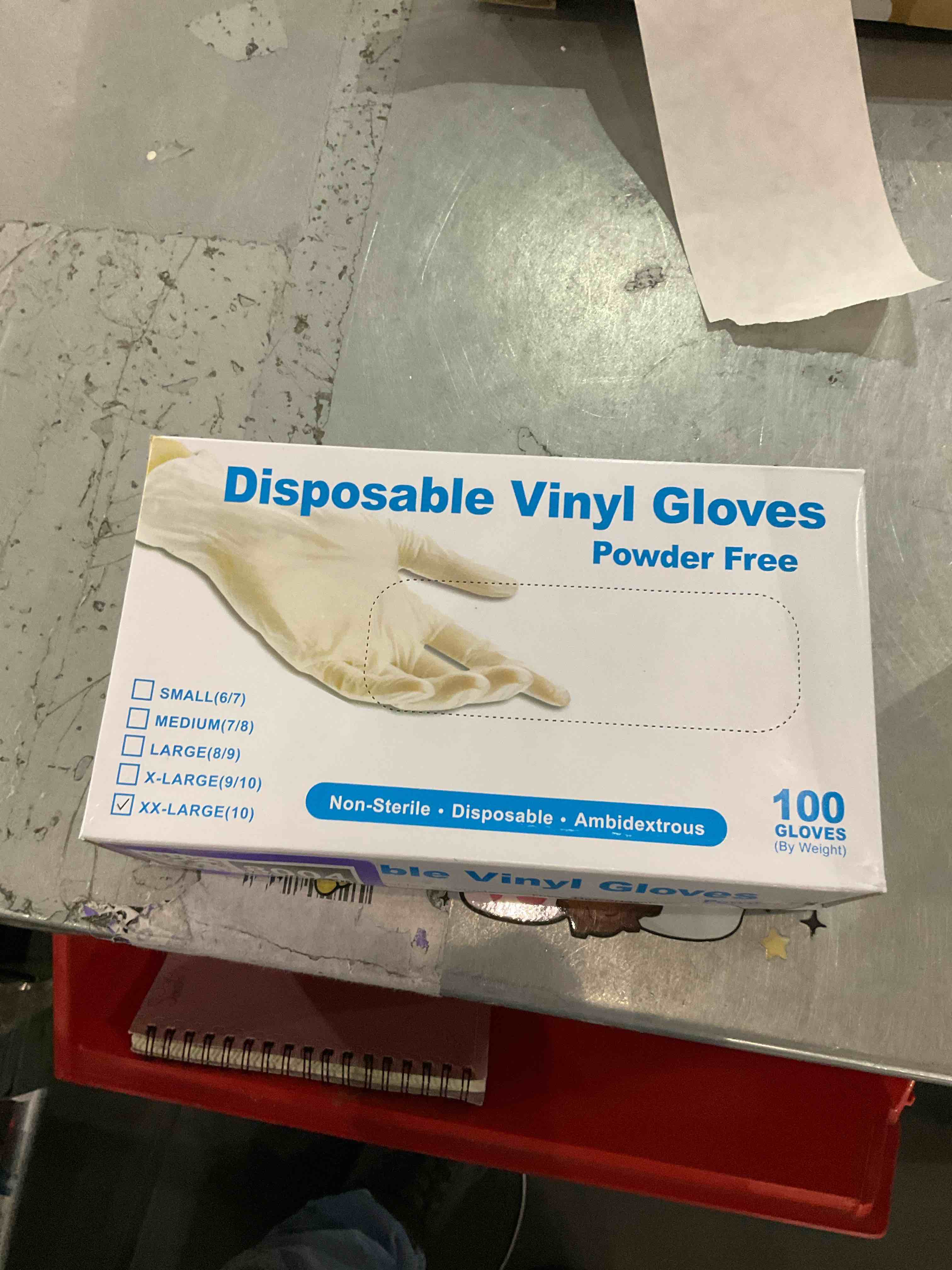 Disposable vinyl gloves xxL size powder free