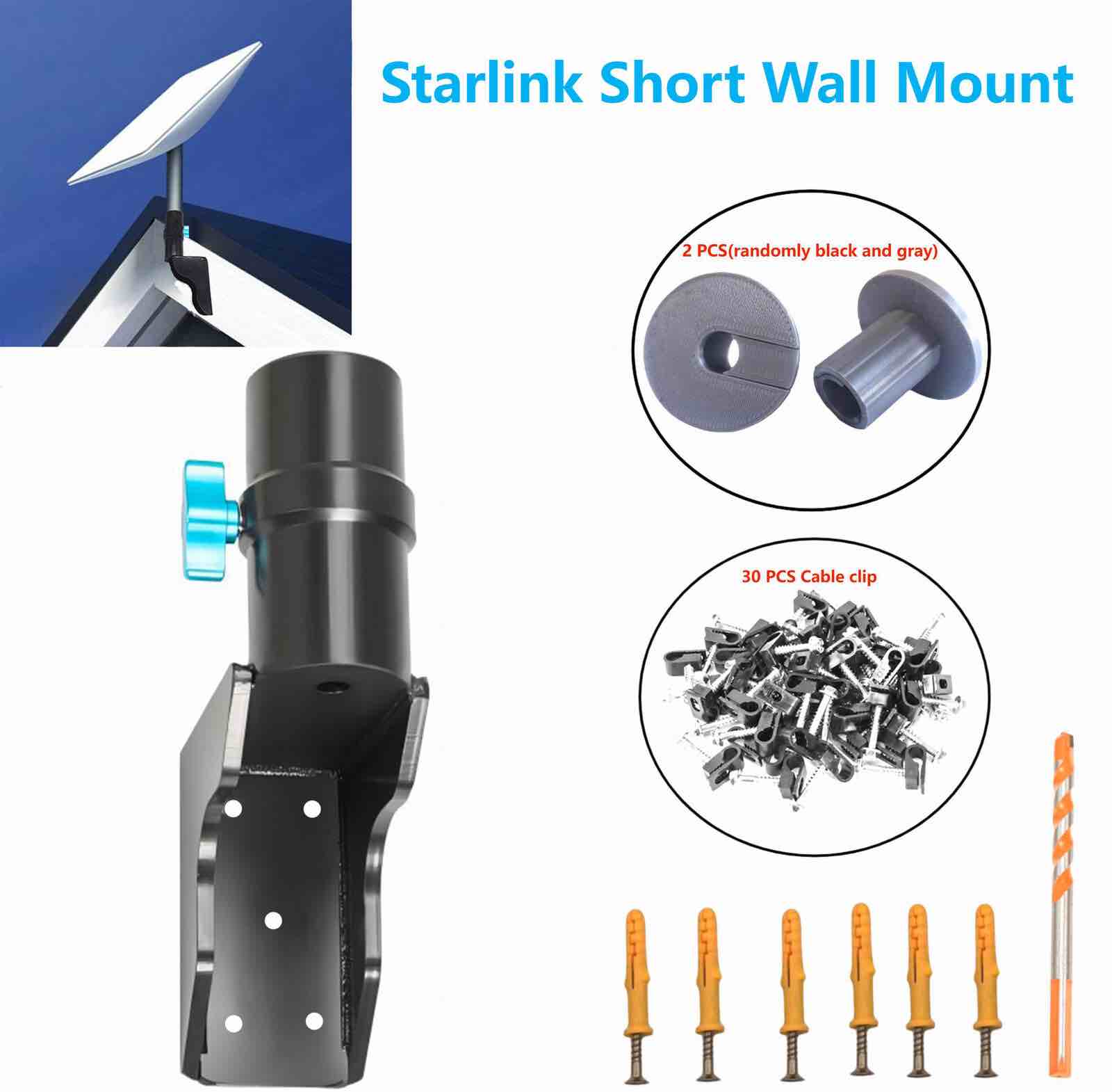 Starlink Short Wall Mount for Starlink Internet Kit Satellite with Adapter