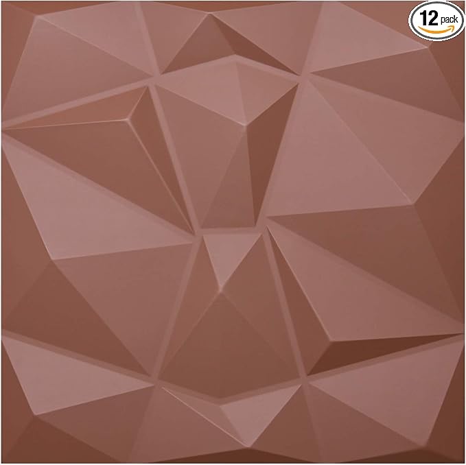 Art3d 3D Leather Tiles Decoartive 3D Wall Panels, Chocolate Diamond 23.6" x 23.6" (6 Pack)
