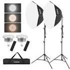 Andoer Softbox Photography Lighting Kit,Studio Lights with 85W 2800K-5700K LED Light * 2 + Octagon Softbox * 2 + 2M Light Stand * 2 + Remote Control * 2 for Studio Portrait Product Photo Video