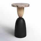Neutral Modern 20" Petrified Wood Inspired Suar Wood Natural Side Accent Table - 12" x 12" x 20"