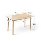 Husno 47" Rubberwood Solid Wood Dining Table ((Incomplete box))