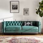 Capsa 84" Vegan Leather Tufted Sofa ((Incomplete box))