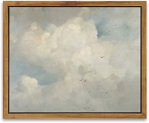 InSimSea Framed Canvas Wall Art Vintage Decor, Home Decor Classical Oil Painting Shells Fish Canvas Prints Vintage Landscape Wall Art Home Office Decor, 8"x10"