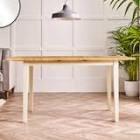 salcombe dining table rectangle extension oak cream legs 60x30 inch 