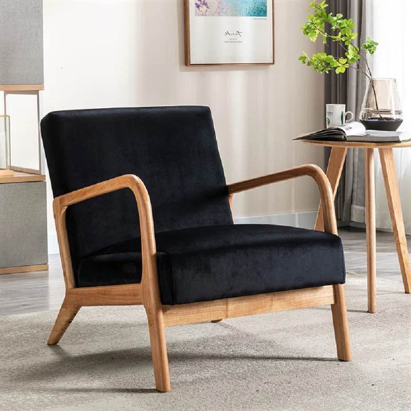 Kreindy 25.196'' Wide Velvet Armchair black 
