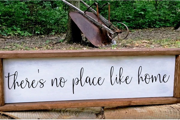 No Place Like Home Hanging Wood Wall Sign