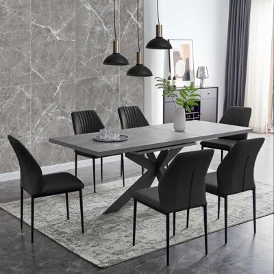pickup only chairs ( incomplete) 51.2" to 66.9" extendable butterfly leaf dining table with chairs, dining kitchen tableset for
