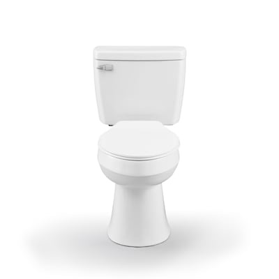 10k+ bought last week Project Source Pro White Elongated Chair Height 2-piece Toilet 12-in Rough-In WaterSense 1.28 GPF