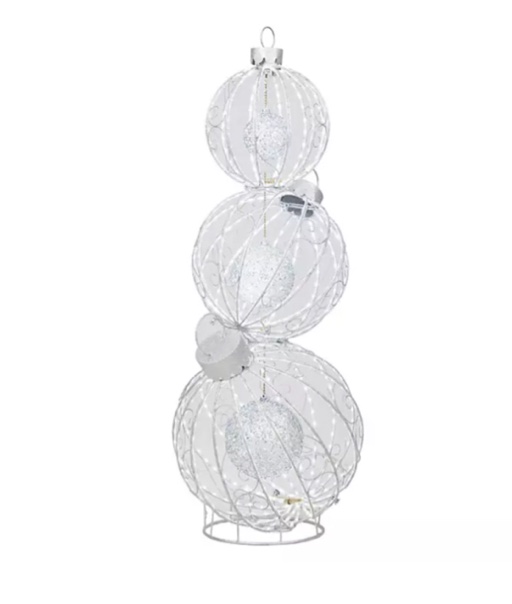 Member's Mark 62" Pre-Lit Rotating Ornament Décor - Cool White