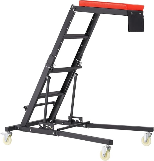 Vevor top automotive creeper c VEVOR Top Automotive Creeper, Engine Creeper 42.5"-64.8", 400 LBS Capacity High Top Creeper, 4 Swivel Caster Wheels, Padded Deck, Foldable Creeper for Home Garage, Workshop Repair Maintenance