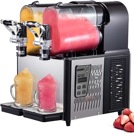 Vevor slushie machine VEVOR Commercial Slushy Machine, 3L/0.8 Gallons Food-Grade PC Tank, 290W 110V, Stainless Steel Smoothie Frozen Drink Maker, Slushie Machine for Supermarkets Cafes Restaurants Bars, Black