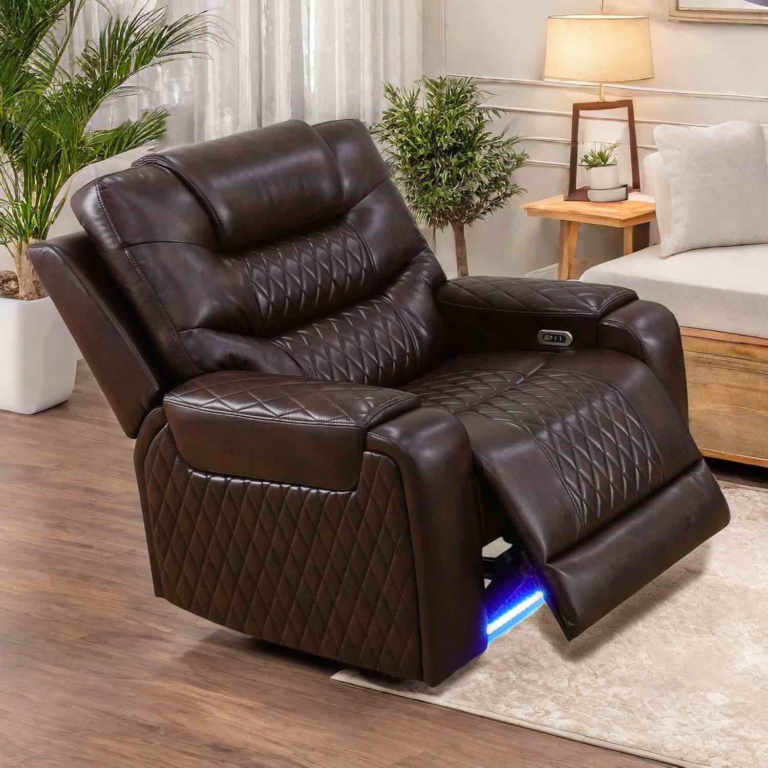 ainehome GN4627-C Power Recliner Chair, Leather Recliners with Home Theater Seating, Oversized Single Electric Recliner Sofa Breathable Living 