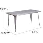Eure 31.5" x 63" Rectangular Metal Indoor-Outdoor Table - Industrial Table