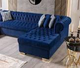 Dumont Velvet Sectional Chaise, Box 1 Of 2n(only ottoman) 