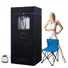 Portable Sauna Box, Portable Sauna for Home with 3L Steamer, Remote Control, Folding Chair and Mat, Thicken Full Body Personal Steam Sauna Tent for Wellness & Relaxation, 15 Levels, Orange