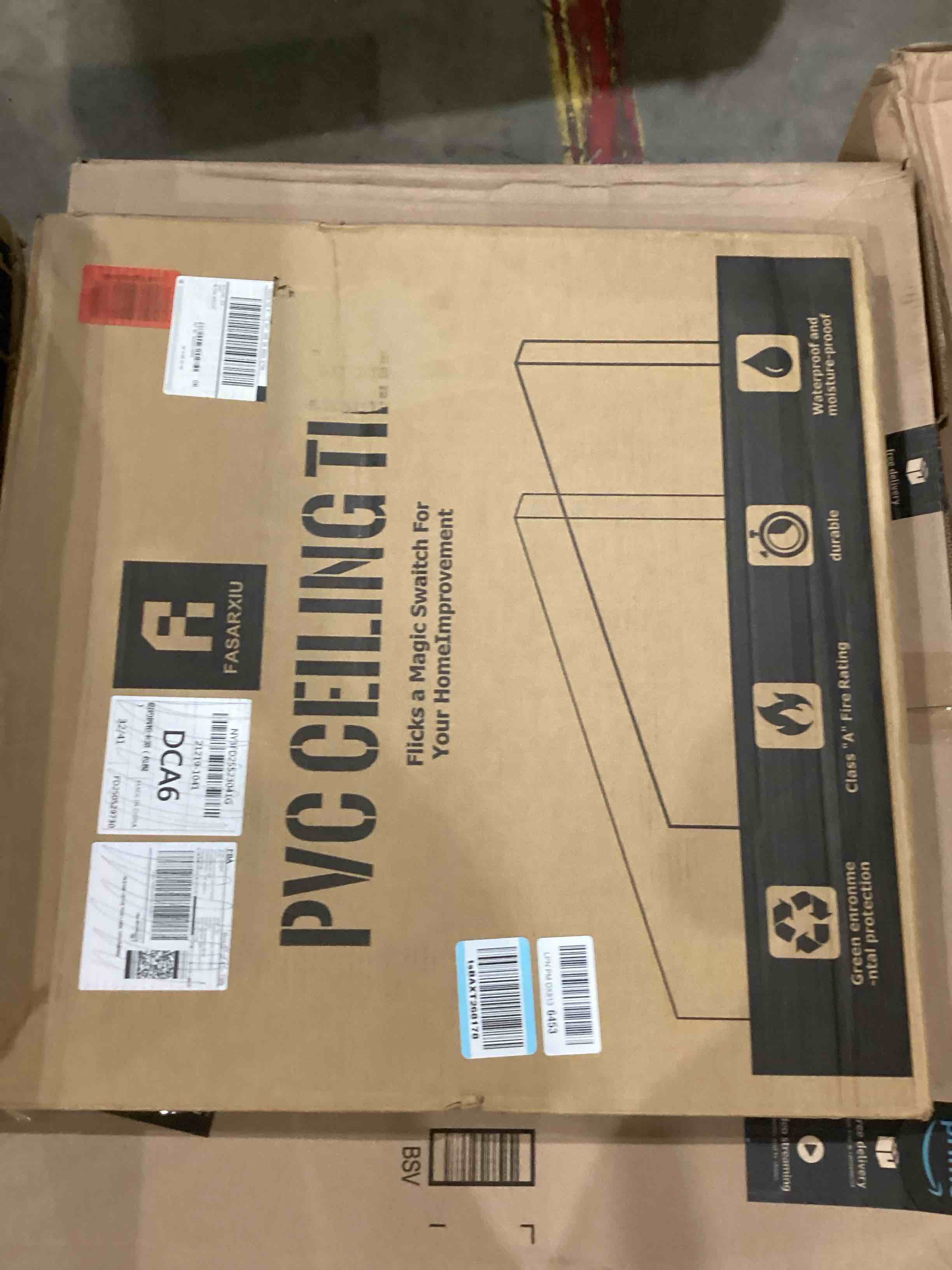 pvc ceiling tiles?2'x2' drop ceiling panel white icon relief to prevent breakage cover 48 sq. ft, pack of 12 tiles white 2ftx2ft