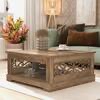 broken))))) Customer Reviews for GALANO Heron Mission 34.8 in. Knotty Oak Brown Square Wood Top Coffee Table