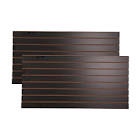 SSWBasics 4ft x 2ft Horizontal black Slatwall Panels Easy Organizer (24"H x 48"L) - Pack of 2 - Streamline Your Space with Effortless Retail Displays, Garage Wall Solutions, and Craft Storage