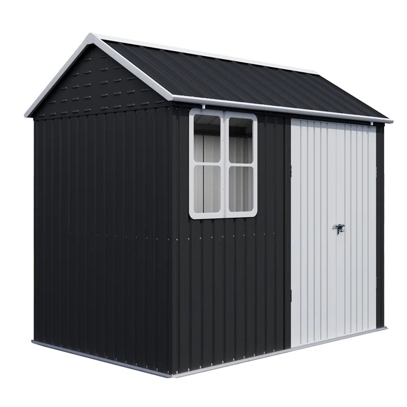 AMERLIFE 8.6x6x8 FT Outdoor Storage Shed with Lockable Hinged Double Doors and Upgraded Vents