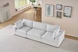 (incomplete , only 1 box) 114 Inches Sectional Sofa, Modular Down Filled Sectional Sofa, 3 Seater Cozy Sofa Couch, Sofa For Living Room, Linen Upholstery Color: Gray