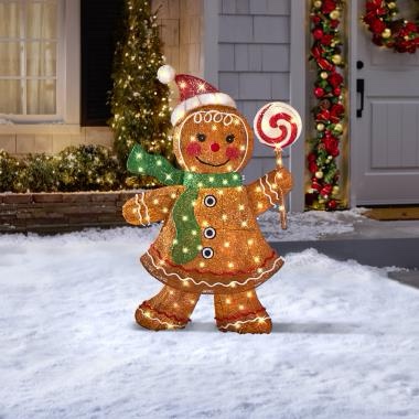 the 4' twinkling gingerbread woman