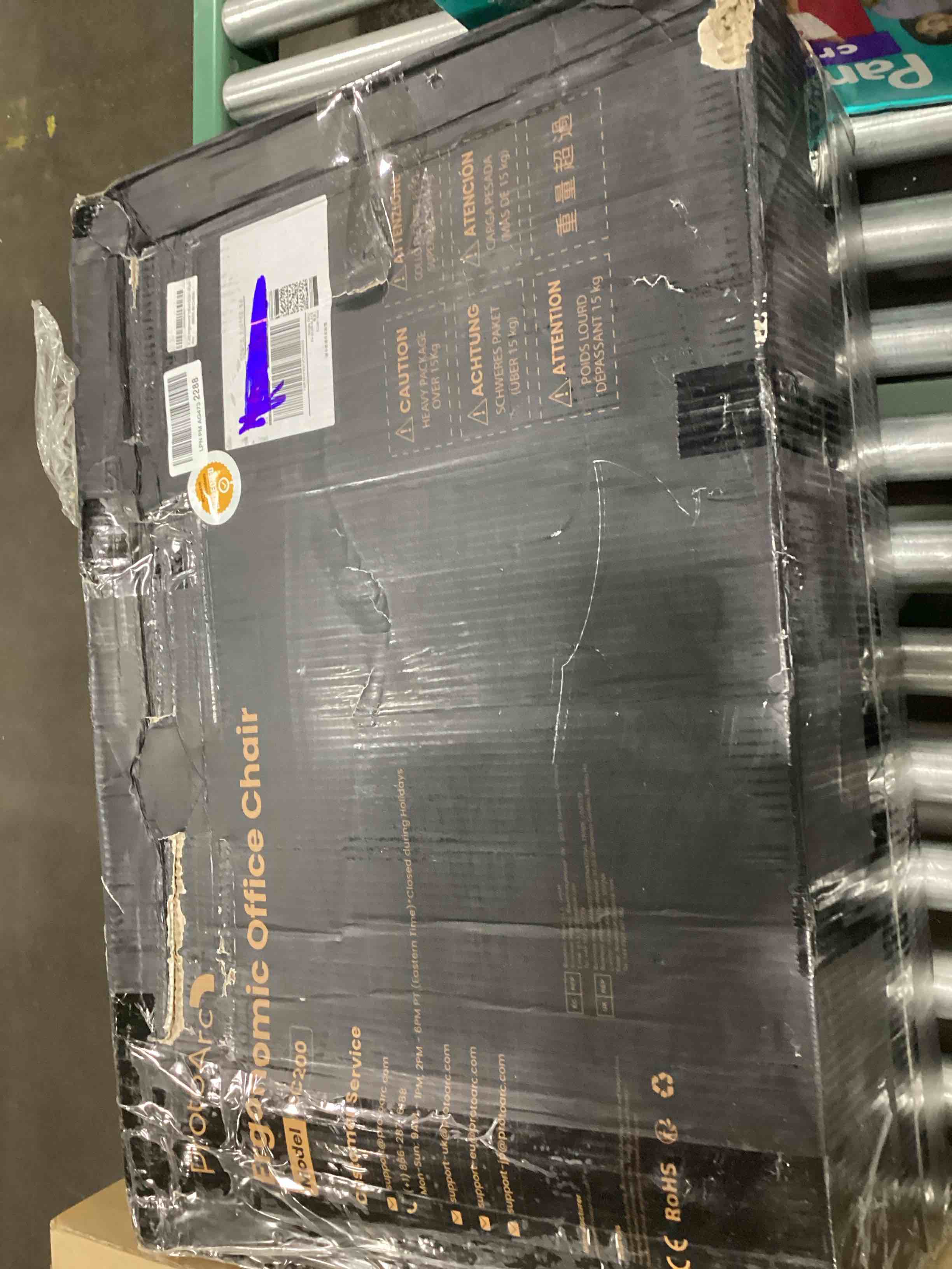 Condition photo showing As Is for *incomplete* ProtoArc Ergonomic Office Chair – EC200 High-Back Mesh Computer Chair with Lumbar Support, 3D Adjust