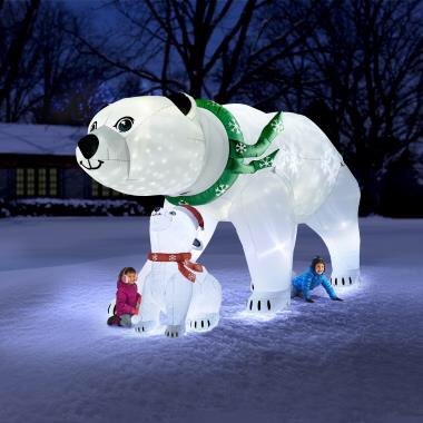 The 16' Inflatable Polar Bears Lightshow