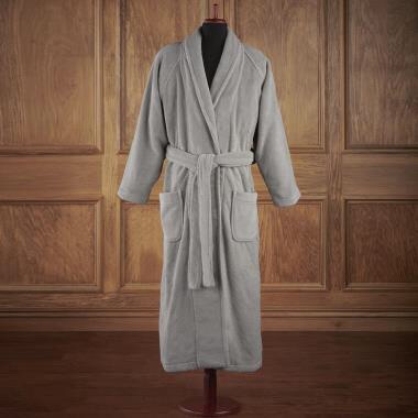 ( XXL) The Hammacher Schlemmer Genuine Turkish Cotton Luxury Bathrobe (Gray)
