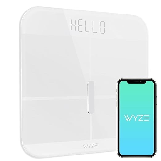 WYZE Smart Scale X for Body Weight, FSA HSA Eligible, Digital Bathroom Scale for BMI, Body Fat, Water and Muscle, Heart Rate Monitor, Body Composition Analyzer for People, Baby, Pet, 400 lb, White