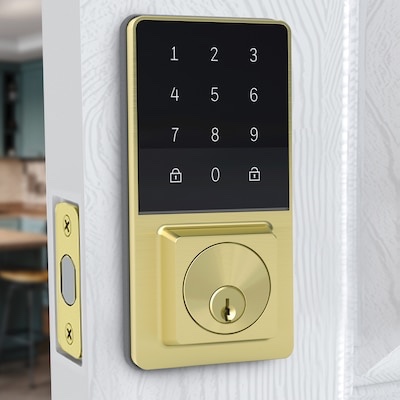 Honeywell Satin Gold Electronic Deadbolt and Touchscreen Keypad