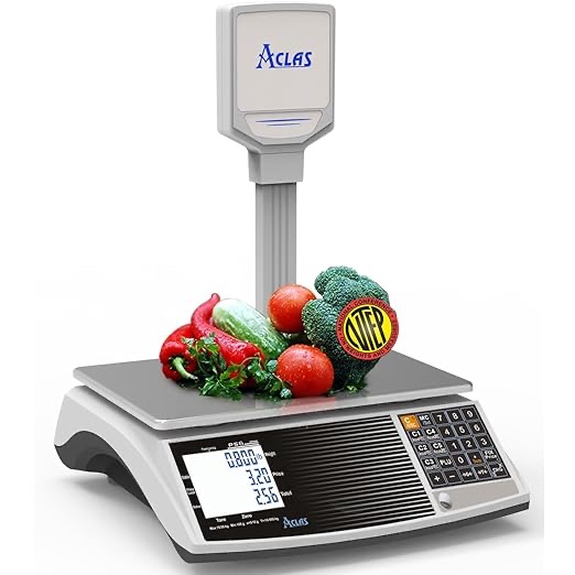 ACLAS NTEP Price Computing Scale Certified Legal for Trade 60lbs 0.02lb Digital Commercial Retail Scales