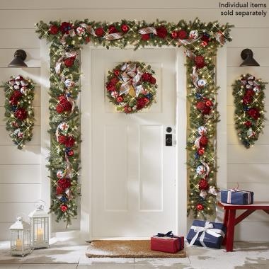 The Cordless Prelit Christmas Tartan Holiday Trim (26" Wreath)
