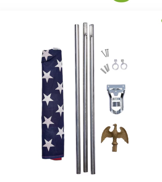 Valley Forge Flag 5-ft W x 3-ft H Patriotic House Flag Kit