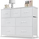 My Depot Bedroom Dresser With 7 Fabric Drawers For Bedroom, Nursery, Living Room, Kids Room, Closet Storage Organization, Metal Frame, Wood Top