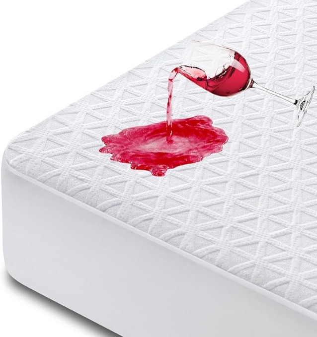 Premium 100% Waterproof Mattress Protector Queen Size, Breathable Bed Cover 3D Air Fabric Cooling Mattress Pad Cover Smooth Soft Noiseless Washable, 8''-21'' Deep Pocket