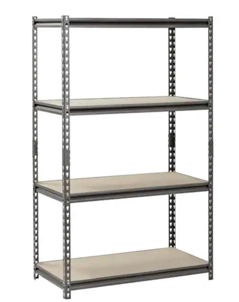 Muscle Rack 36 W x 18 D x 60 H 4-Shelf Steel Freestanding Shelves; 500 lbs. Capacity per Shelf; Silver