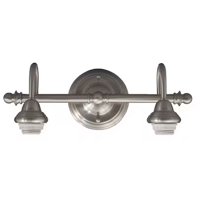 Style Selections D and C 16.14-in 2 -Light Brushed Nickel Traditional Vanity light fitter