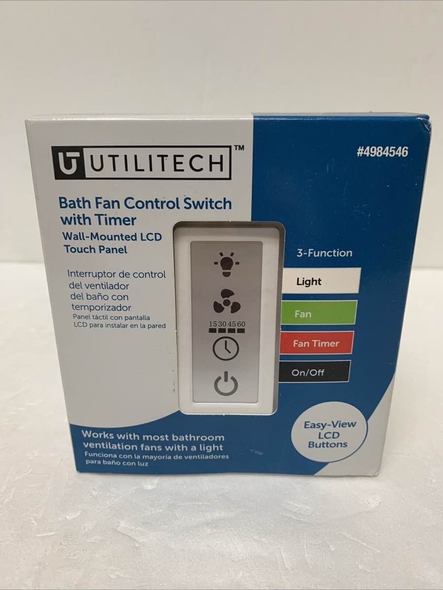 Utilitech Bath Fan Control Switch With Timer Wall mounted LCD Touch Panel