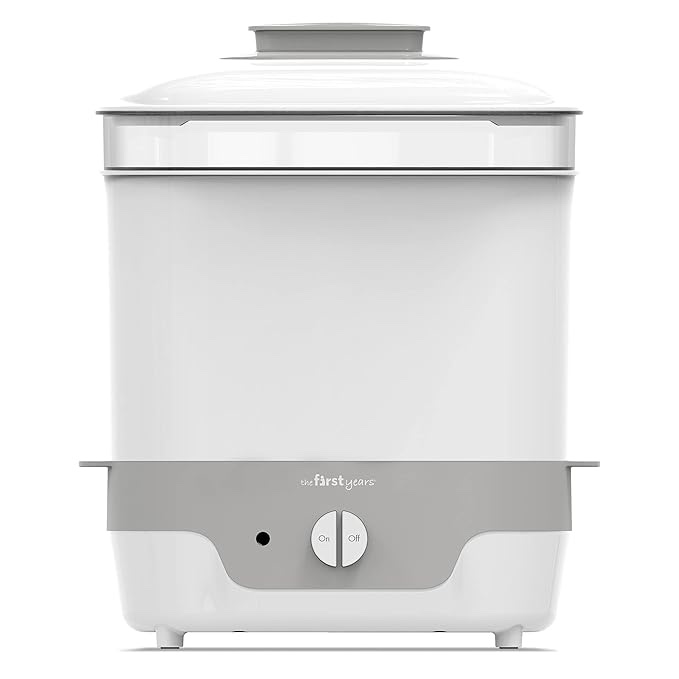 The First Years Modular Baby Bottle Sterilizer - Countertop Bottle Sterilizer - Sanitizes Baby Bottles, Baby Pacifiers, Breast Pump Parts - Baby Bottle Feeding Supplies