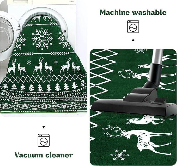 Yamaziot Christmas Area ... Rug Carpet Runner, Green New Made in China