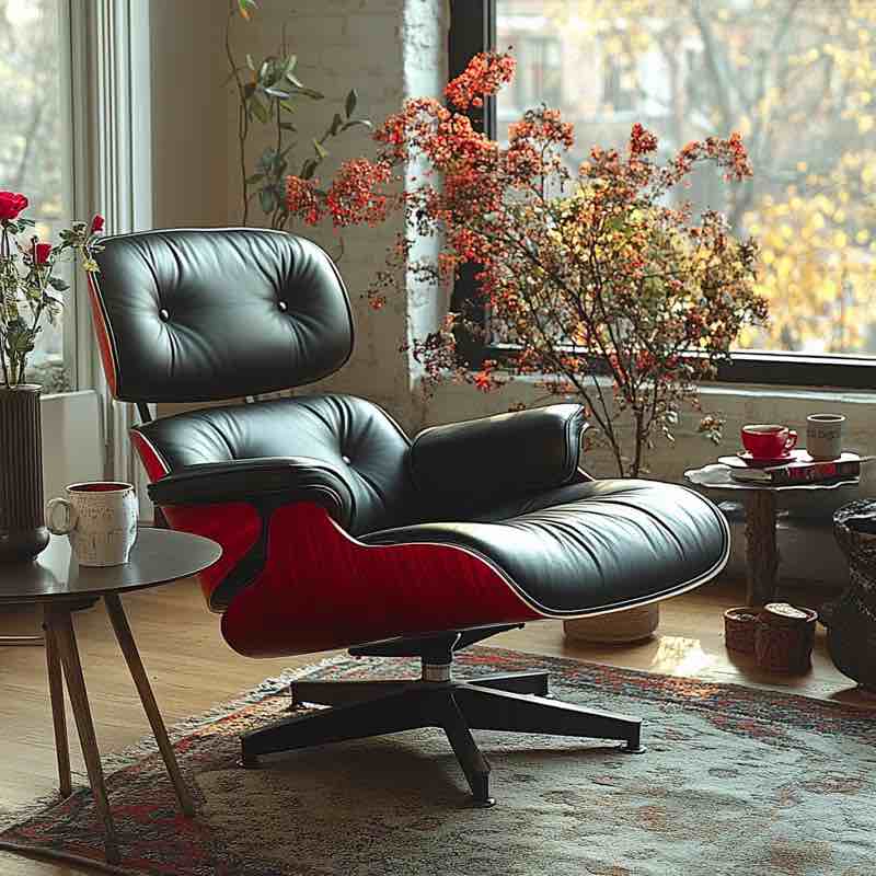Mid Century Genuine Leather Recliners With Ottoman And Comfortable Swivel Design