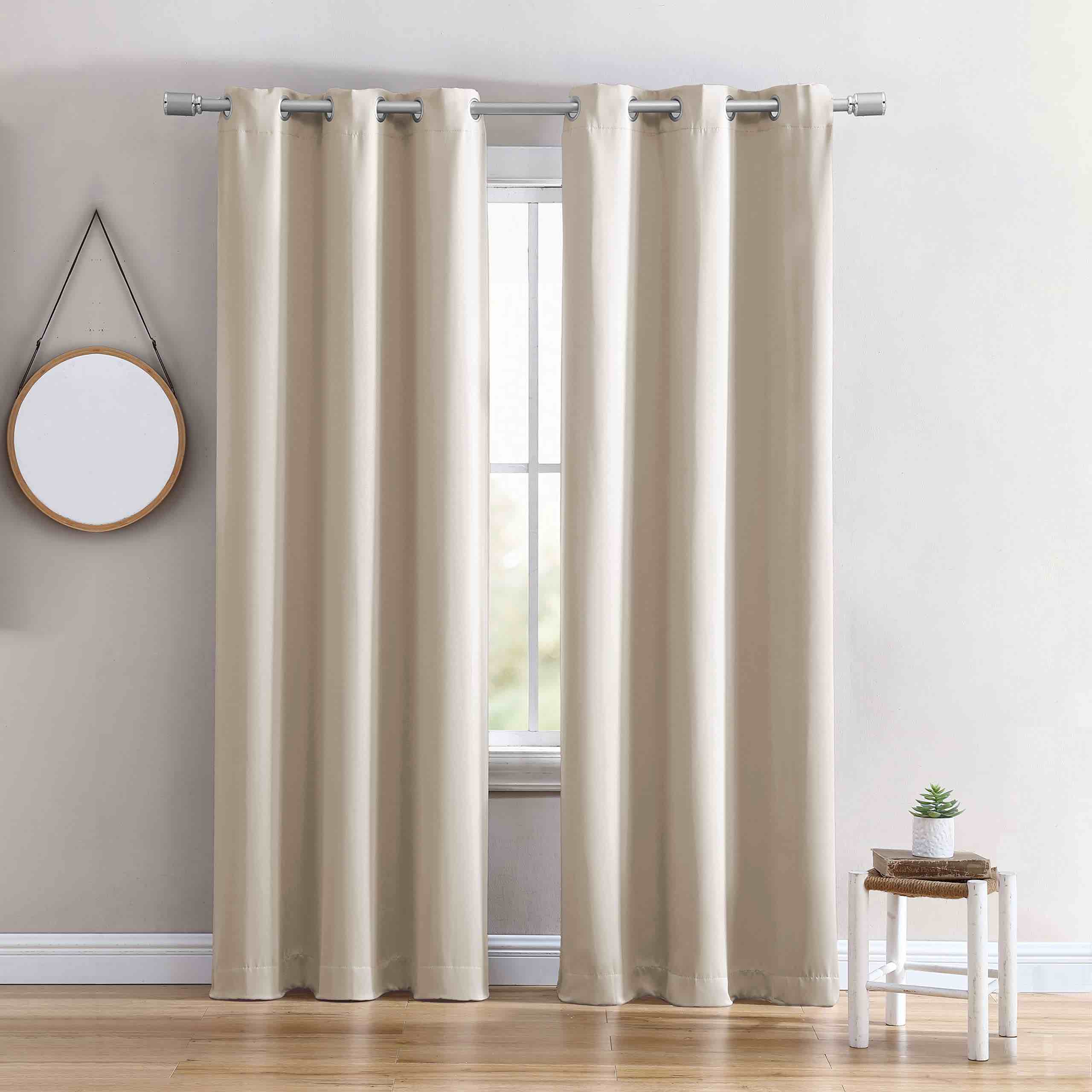 Cathay Home Room Darkening Blackout Thermal Insulated Energy Saving Grommet Curtain/Drape Window Treatment for Living Room/Bedroom - Single Panel (40-inch Wide by 84-inch Long, beige