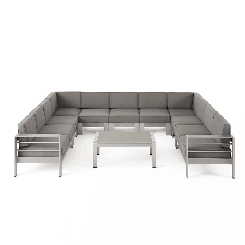 *incomplete,armless chair only* Destinee Outdoor 10 Piece Sectional Seating Group with Cushions