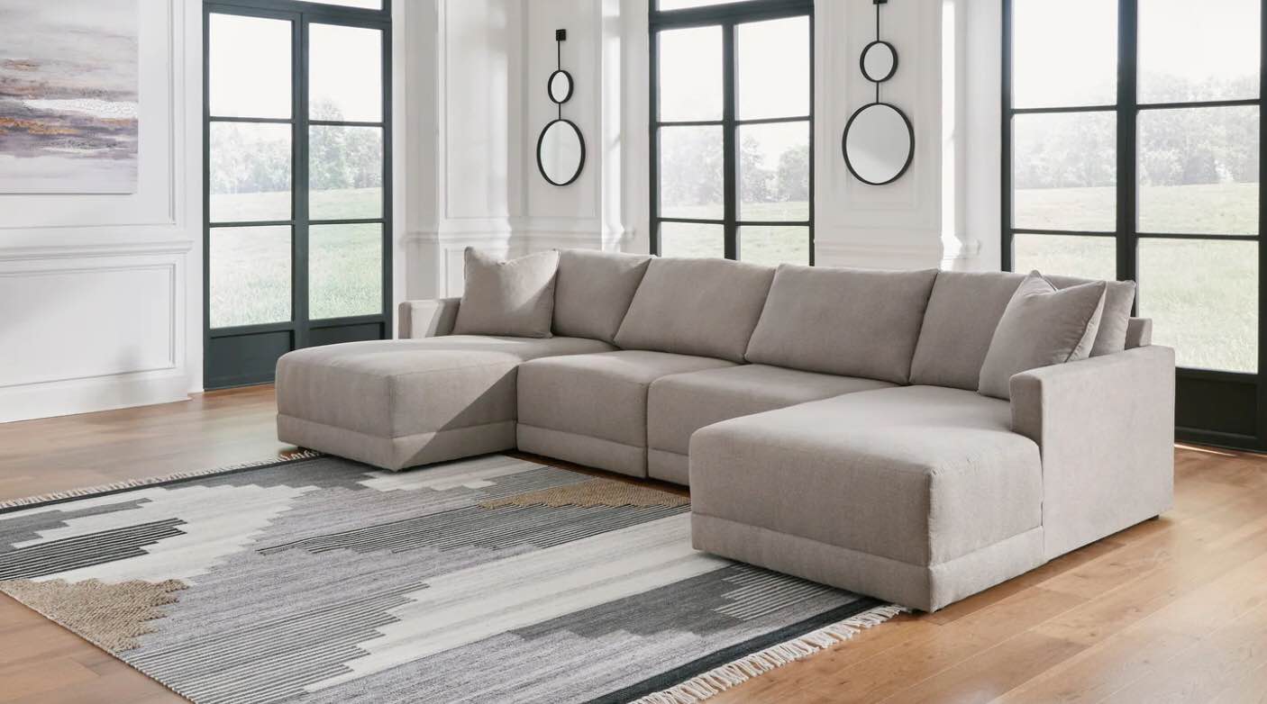 *incomplete,chaise only* Katany Shadow 4-Piece Double Chaise Sectional *similar to stock photo*