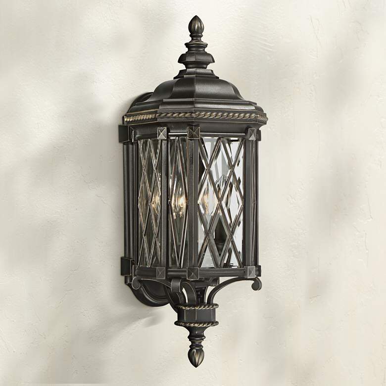 Minka Lavery Bexley Manor 25 1/4 H Diamond Black Outdoor Wall Light