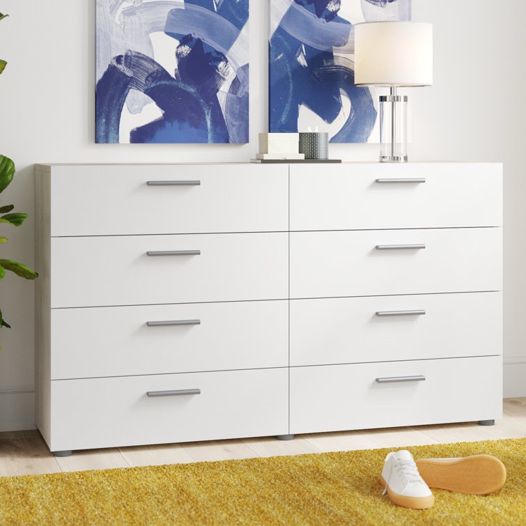 incomplete box 2 /2 only) Oak/White Gianna 8 Drawer 55.12" W Double Dresser