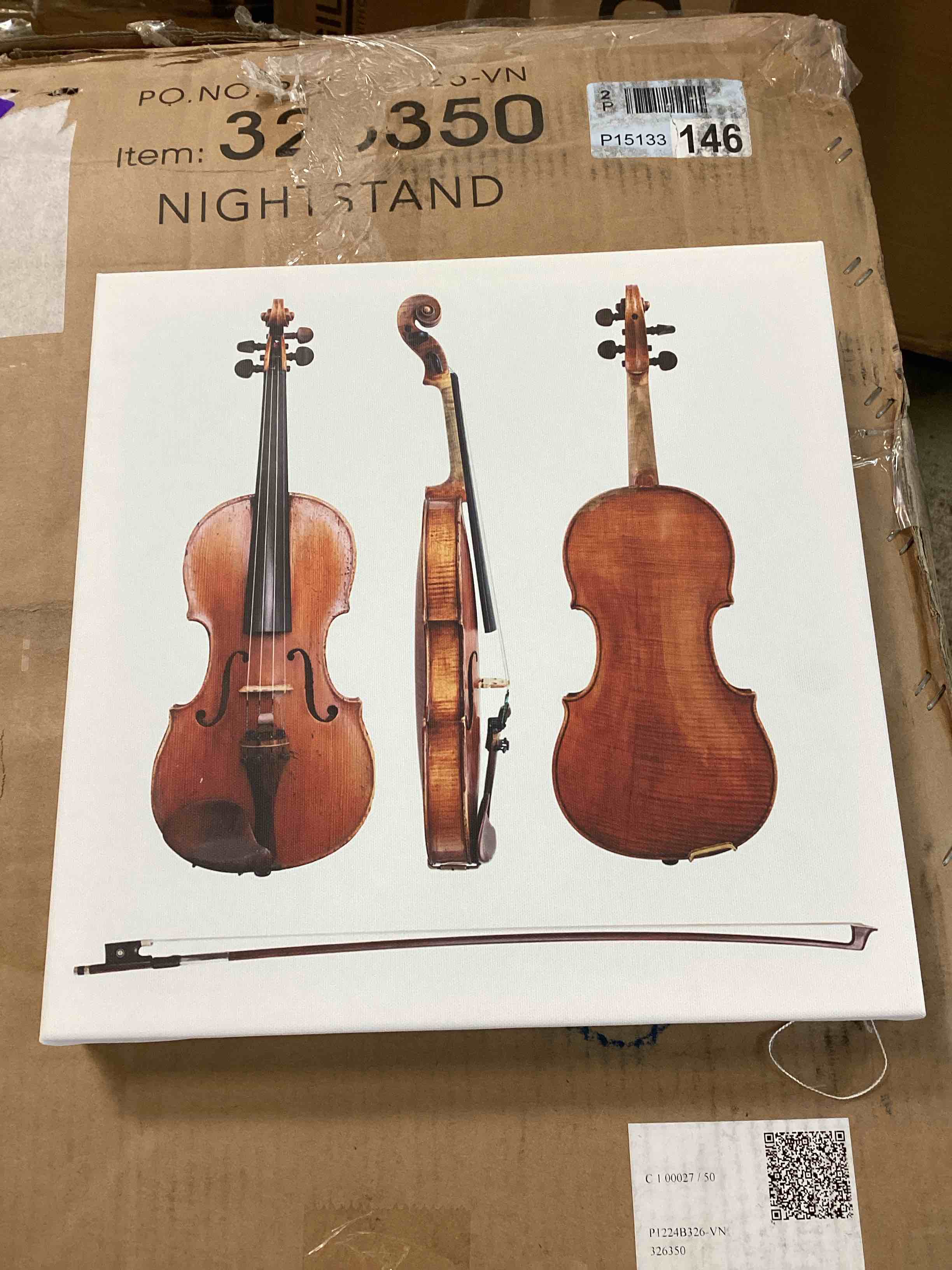 12 X 12Violin and Bow by Frial - Wrapped Canvas Photograph