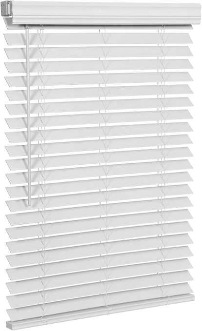 SMONTER 2" Slat Faux Wood Blinds with Crown Valance- Cordless Horizontal Blinds Room Darkening Blinds for Windows Bedroom, Bathroom, Living Room, Glass Door Interior Decor, 70 " Wx 60" H